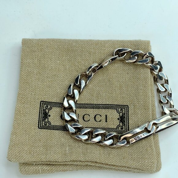 GUCCI Infinity Knot Chain Bracelet sterling Silver 925 7" 24.5g JR81 - Picture 1 of 6